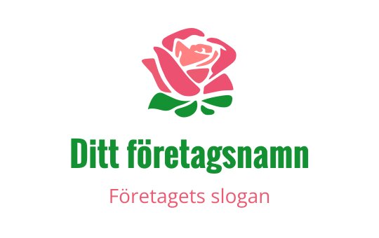 Elegant ros logo design med rosa kronblad och gröna blad