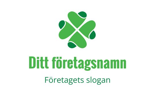 Modern grön logotypdesign med en fyrklöverform