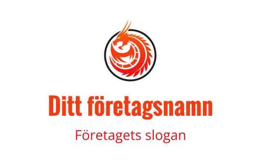 Fet röd fågel logo design med cirkulär svart kontur