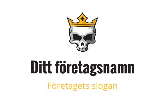 Tuff skalle logo design med en gyllene krona ovanpå