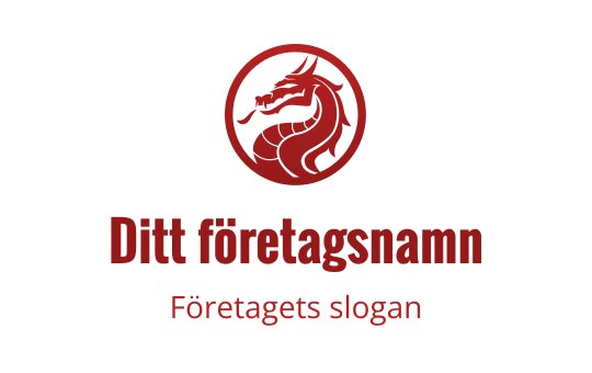 Tydlig röd drake logo design inom en cirkulär ram