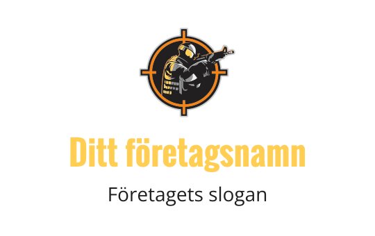 Fet logotypdesign med en karaktär som siktar inom en målcirkel