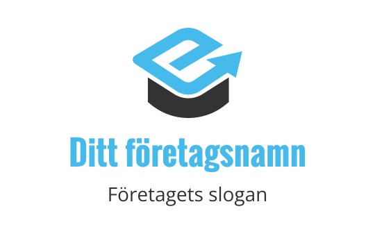 Modern blå logo med en abstrakt bokstav och uppåtriktad pil
