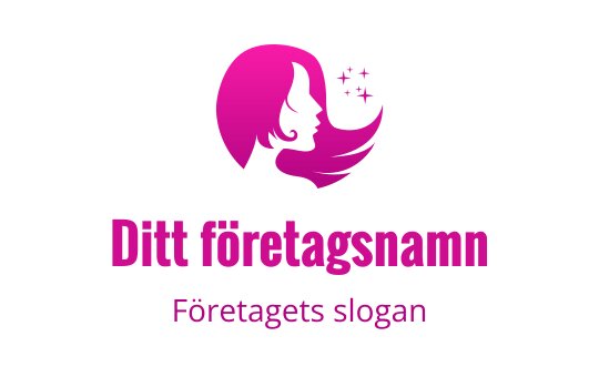 Stilren rosa silhuettlogo med flödande hår och stjärnor