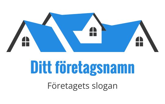 Modern blå och grå logotypdesign med stiliserade tak