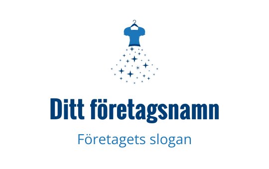 Kreativ logotypdesign med en klänning och glittrande stjärnor nedanför