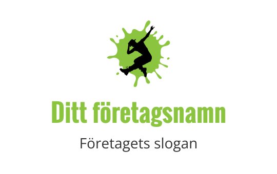 Dynamisk grön splash logo design med en silhuett av en dansare