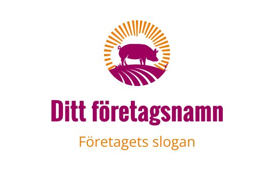 Vibrant logo med en gris silhuett, solstrålar och fält