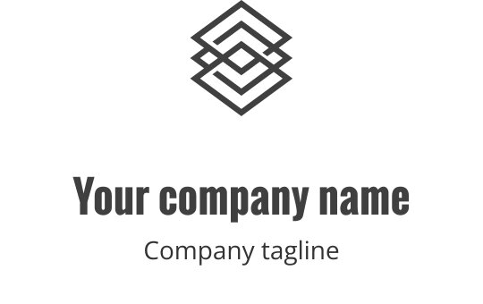 Snyggt grått logotypdesign med geometriska former och moderna linjer