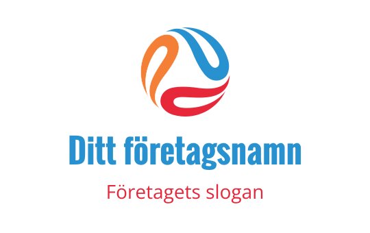 Färgglad abstrakt logotypdesign med virvlande former i röd, blå och orange
