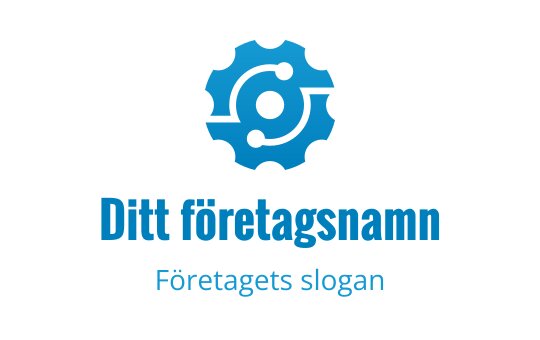 Modern blå växel logo design med cirkulära element