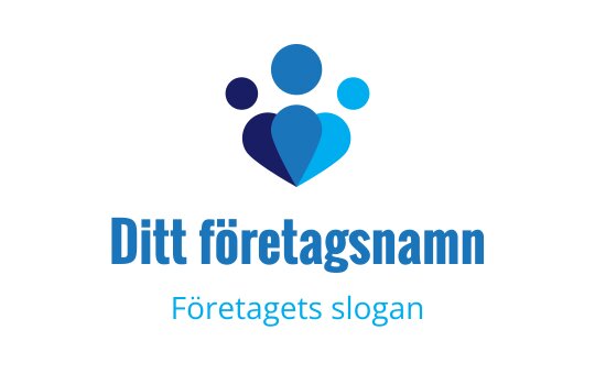 Modern logotypdesign med abstrakta figurer i blå nyanser