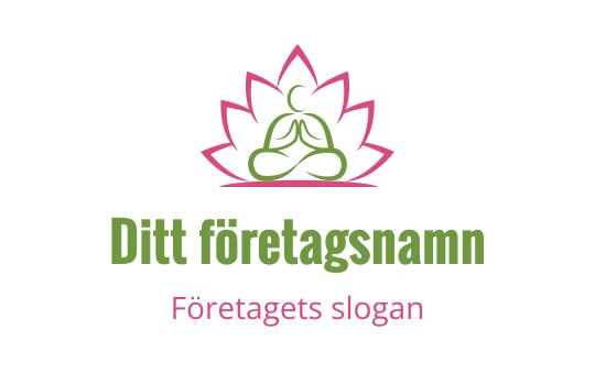 Lugn logo design med en mediterande figur och rosa lotusblad