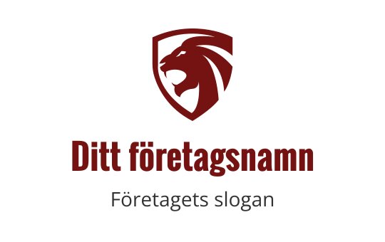 Tydlig lejonhuvud logo design inom en röd sköldkontur