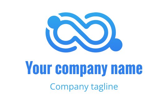 Modern blå oändlighet logo design med cirkulära element