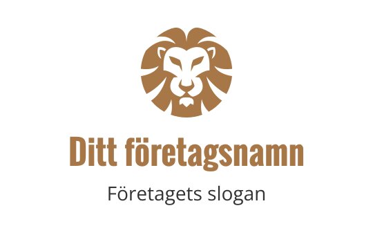 Tydlig lejonhuvud logo design i varma bruna nyanser