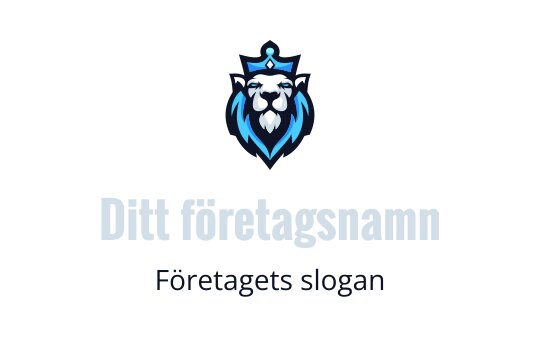 Tydlig lejonhuvud logo design i blått och vitt med en krona