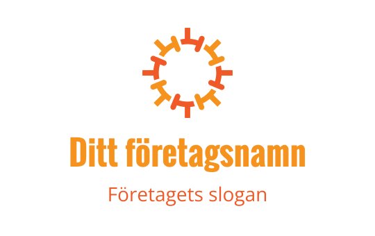 Färgglad cirkulär logotypdesign med sammanlänkade former i orange och gult