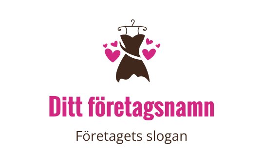 Stilren logotypdesign med rosa hjärtan och eleganta linjer