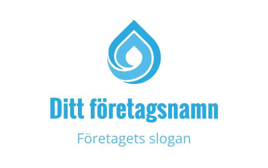 Modern blå vattendroppe logo design med virvlande element