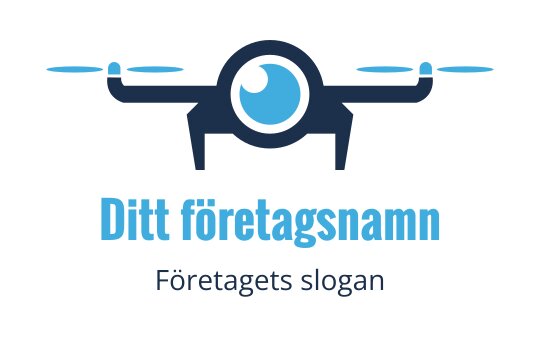 Modern logotypdesign för drönare med ett centralt öga och blå accenter