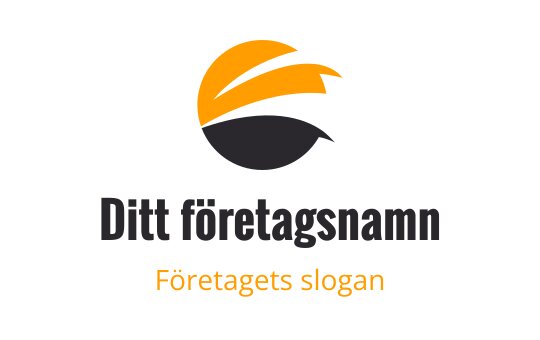 Modern logo design med en orange och svart abstrakt form