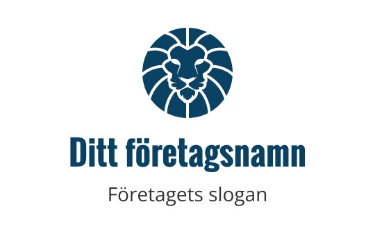 Fet lejonhuvud logo design i blått med geometriska detaljer
