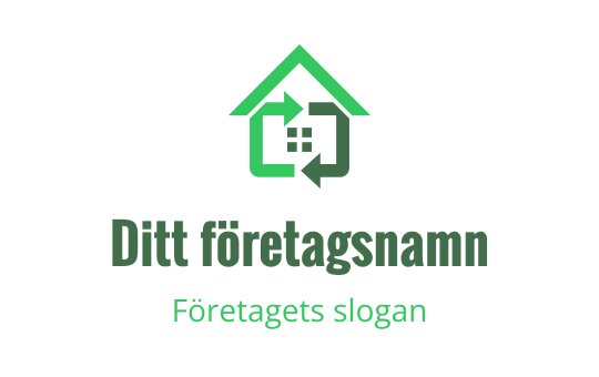 Modernt grönt hus logo design med pilar och ett rutmönster