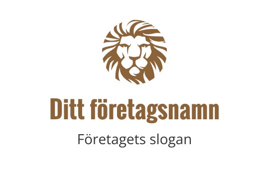 Tydlig lejonhuvud logo design i varma bruna nyanser