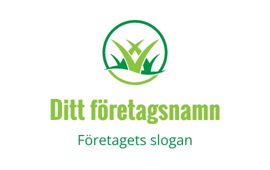 Modern grön logotypdesign med stiliserade graselement i cirkulär form