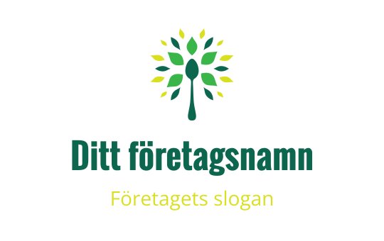 Modern trädlogo med gröna och gula löv